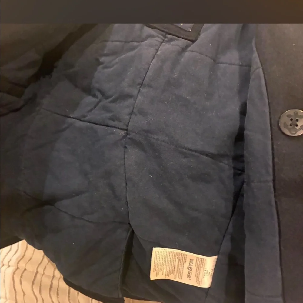 GAP Black Double-Breasted Wool Pea Coat
